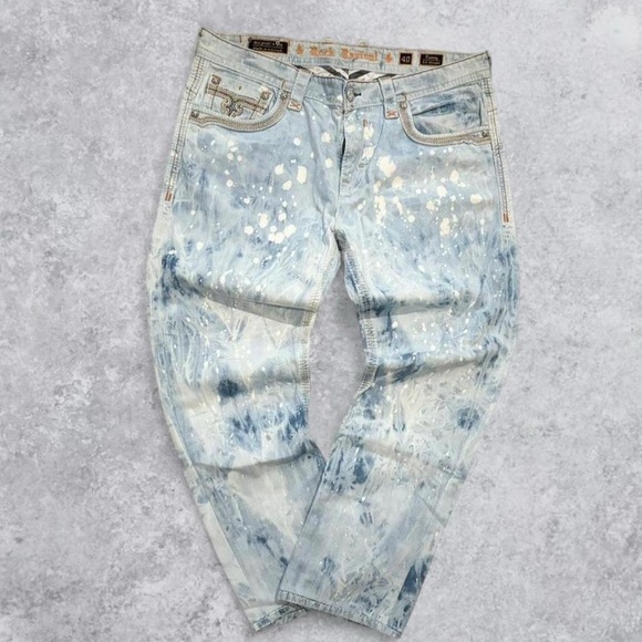 Vintage 2000s Rock Revival Embroidered Y2K Style Baggy Jeans - Picture 3 of 4